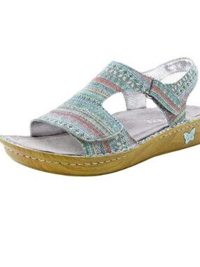 Alegria Viki 36 6 6.5 Seascape Multi Blue Green Pink Comfort Sandal Arch Support